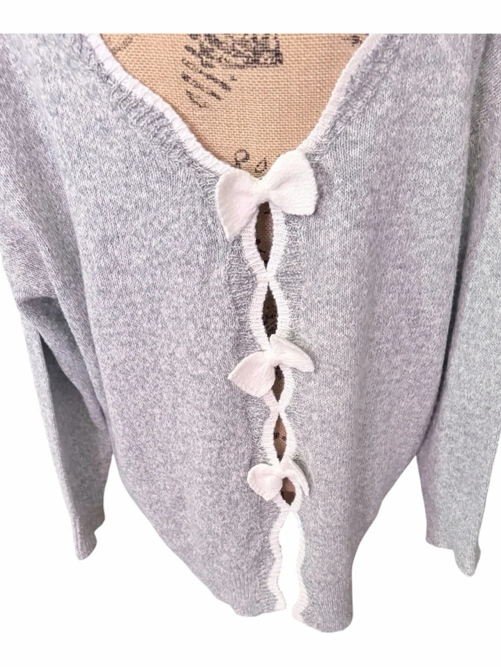 BloomChic Soft Gray Scoop Neck Sweater